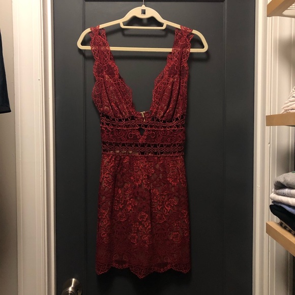 For Love & Lemons Mon Cheri Mini Dress - Red - Picture 8 of 10